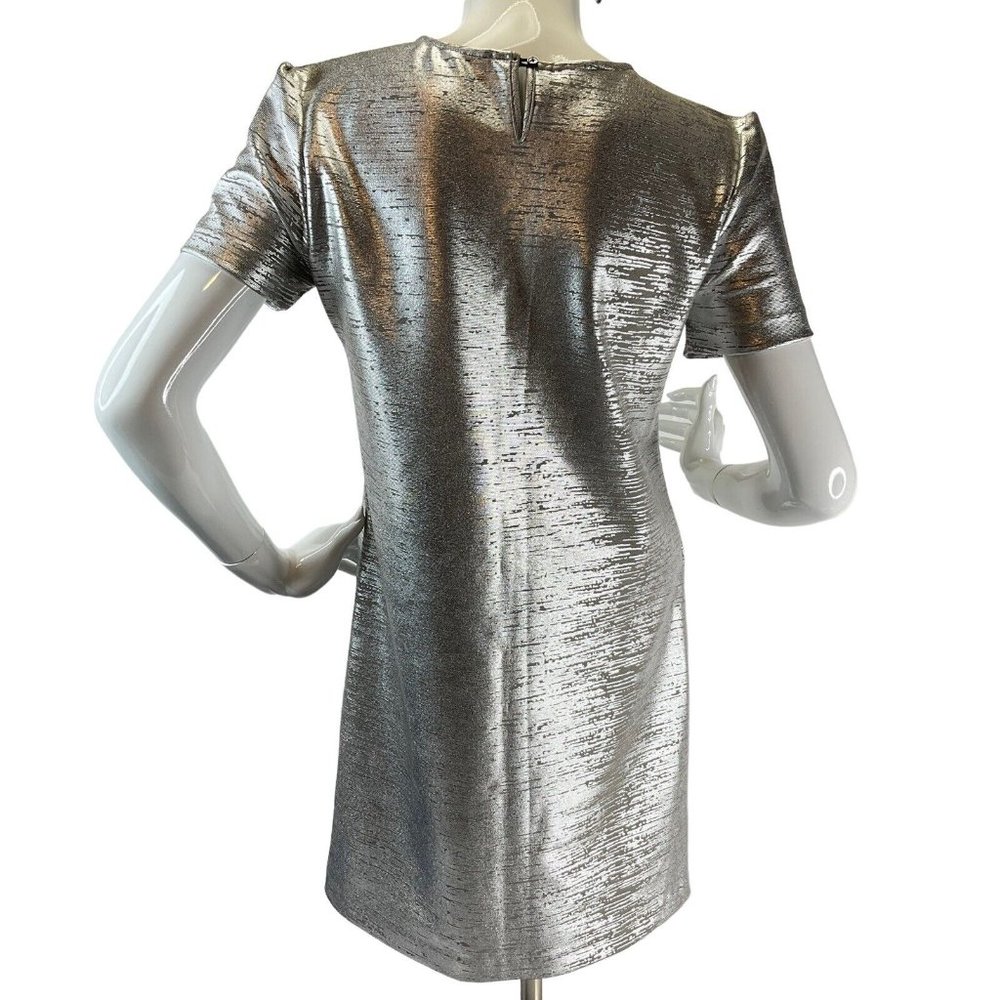 Wayf Dress Womens Size Small Silver Party Cocktail Stretch Comfort A-Line Mini - Picture 2 of 7
